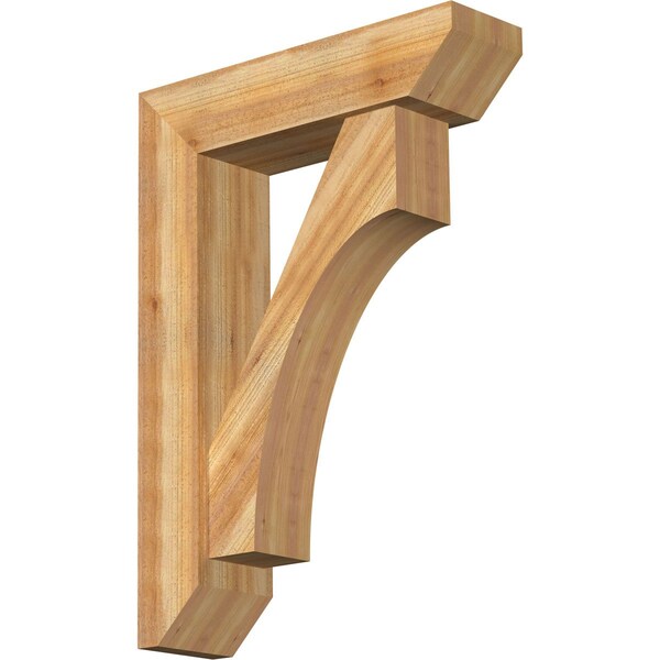 Ekena Millwork Westlake Slat Rough Sawn Bracket w/ Offset Brace, Western Red Cedar, 8"W x 30"D x 42"H BKT0806X30X42WTL06RWR - main